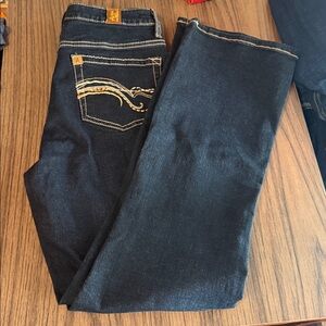 Aura Women’s Dark Wash Blue Straight Leg  Denim Jeans